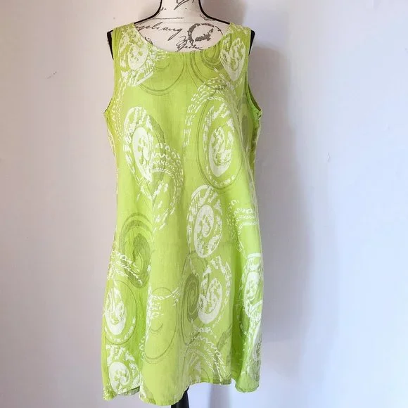 knee length dresses for ladies Floral Ribbed Linen Midi Dress main image 1